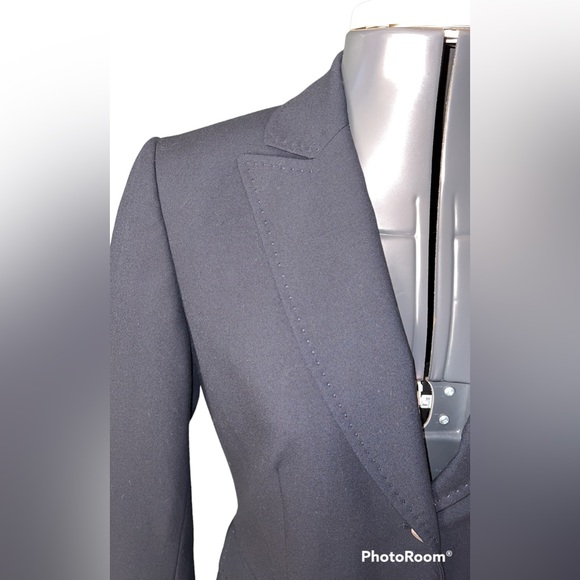 TAHARI by Arthur S. Levine Petite Dark Blue Suit Jacket Blazer - Picture 3 of 10